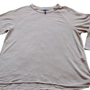 NWOT Eileen Fisher Womens Top 2X Beige Raglan Sleeve Crew Neck Casual